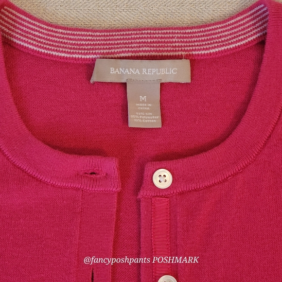 BR silk blend button cardigan many quality details BANANA REPUBLIC sweater pink - Picture 12 of 15